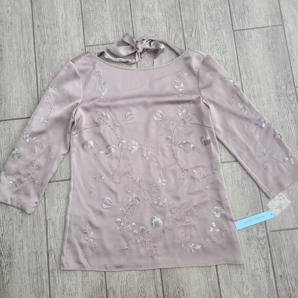 Antonio Melani Women's Embroidered Sequin Blouse Top Size XS Romantic Opulence - Picture 10 of 13